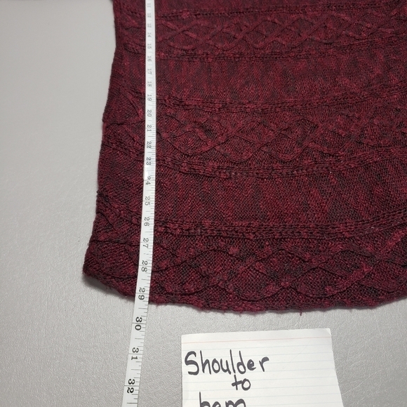 one world marron knit, lace back trim sweater women's size large - Picture 10 of 11